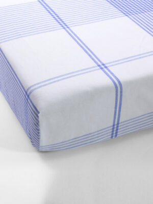 La-maison-de-Balmy-Linge-de-lit-Parure-Pastorale-bleu-Percale-de-coton-France-terre-textile-drap-housse-carreaux