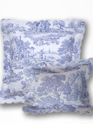 La-maison-de-Balmy-Linge-de-lit-Parure-Pastorale-bleu-Percale-de-coton-France-terre-textile-taie-boutis-toile-de-jouy