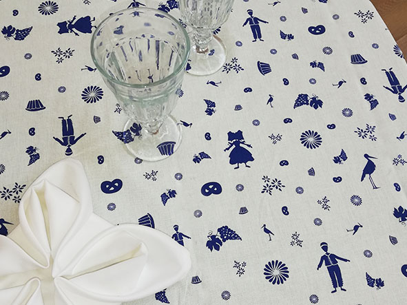 Nappe Colmar rouge ou bleu, rectangulaire, 100% coton ou coton