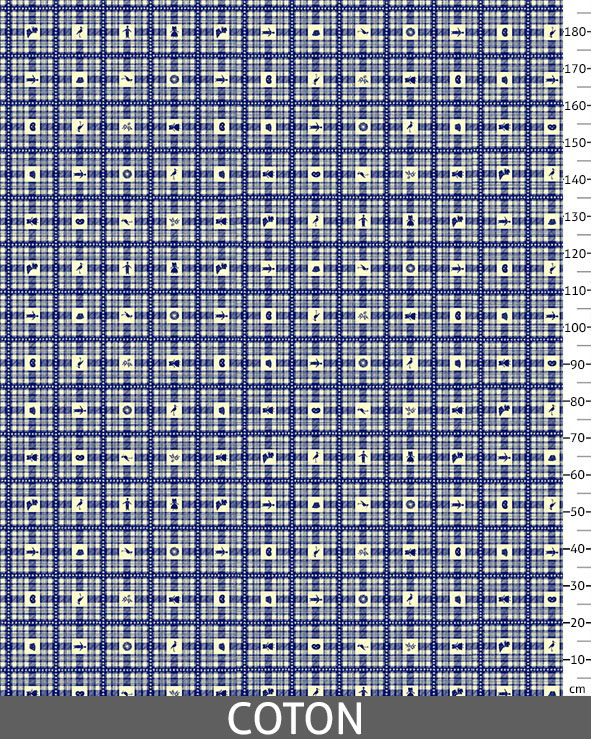 Au Coeur de l'Alsace bleu - Coton_regle