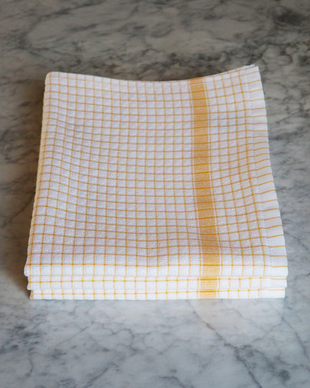 Torchon Gaufrex à carreaux jaune – torchon de cuisine 100% coton