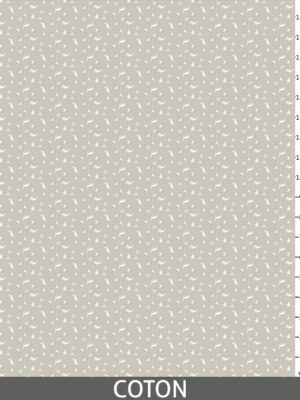 Rennes et Edelweiss imprimés sur fond gris / taupe