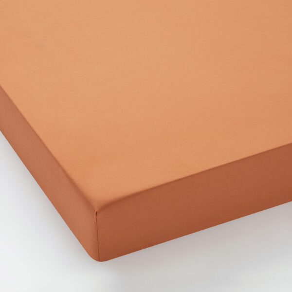 Drap housse - JULIETTE blanc/brique