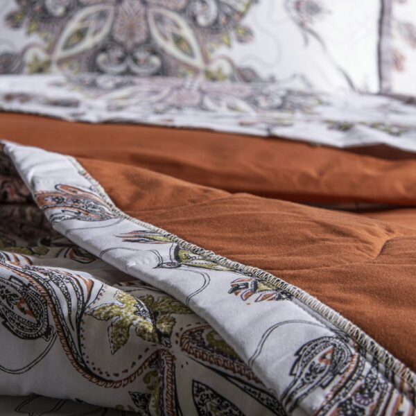 Jeté de lit "Boutis" - JULIETTE blanc/brique – Image 3