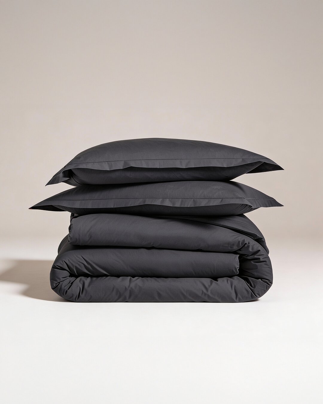 Parure de lit percale unie coloris Anthracite — La Maison de Balmy