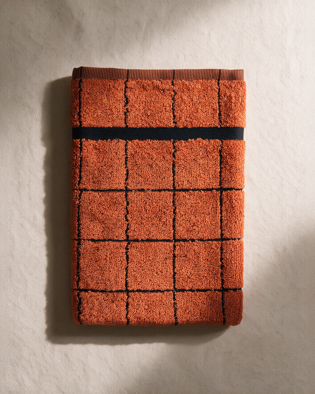 Essuie-mains coton éponge terracotta 50x50cm - La Maison de Balmy