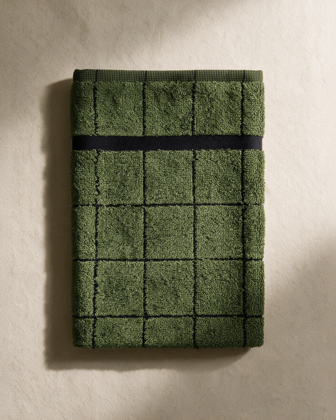 Essuie-mains coton éponge vert 50x50cm - La Maison de Balmy