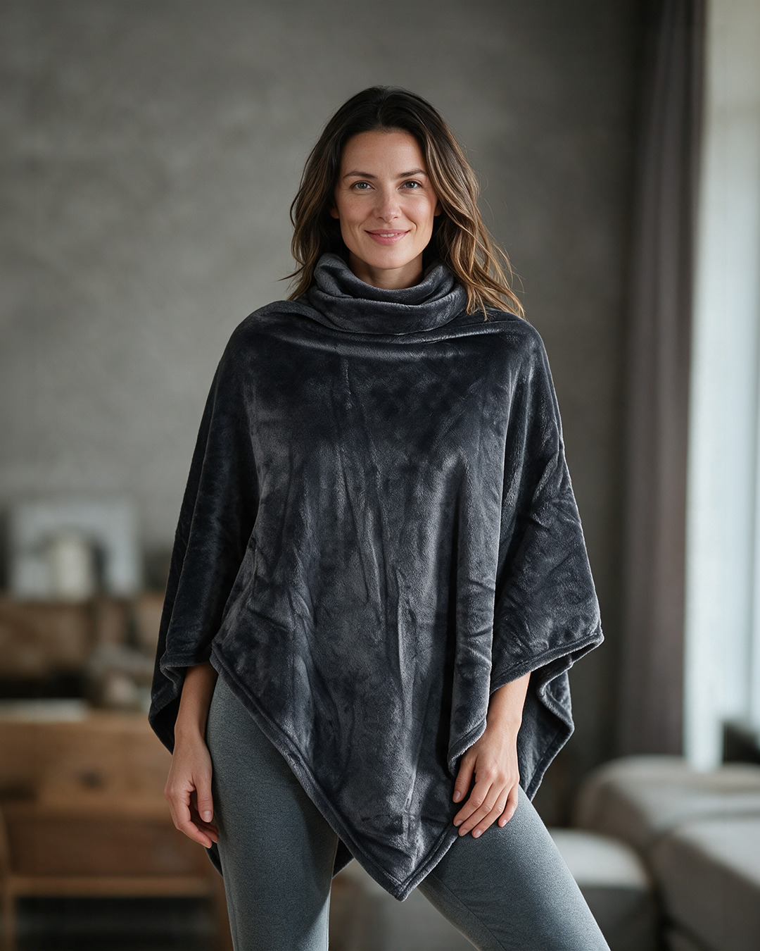 Poncho microfibre – Anthracite