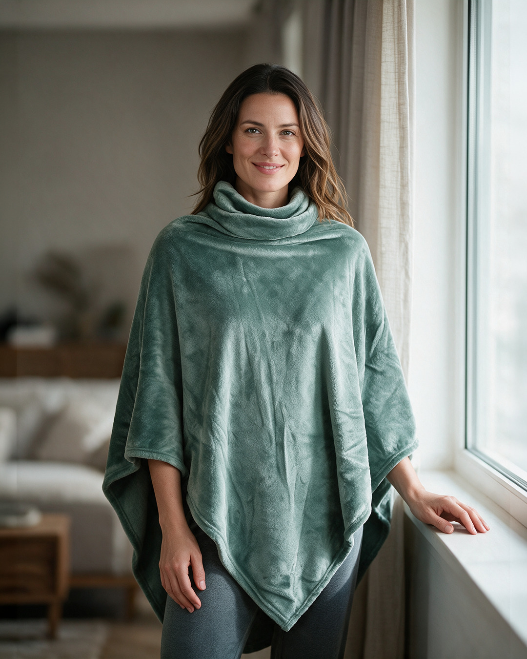 Poncho microfibre – Jade