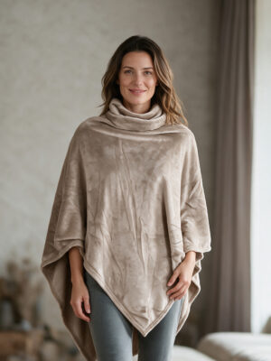 Poncho microfibre – Sable